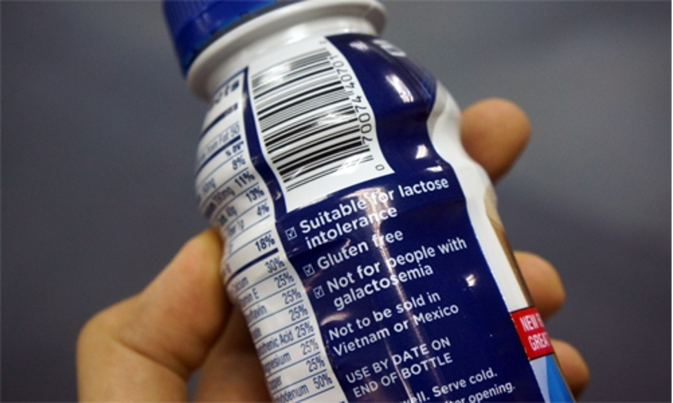 Không xác nhận cho sản phẩm sữa Ensure có dòng chữ: “Not to be sold in Vietnam or Mexico”? 